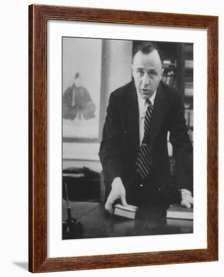 Physicist John A. Wheeler Attending a Meeting-Lisa Larsen-Framed Photographic Print