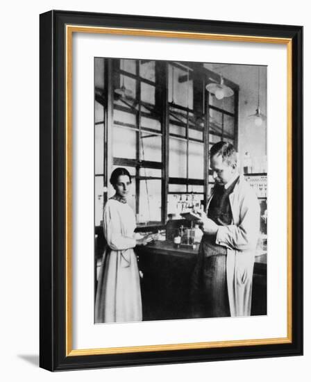 Physicist Lise Meitner and Radiochemist Otto Hahn in Berlin-Dahlem, Germany, 1913-null-Framed Photo