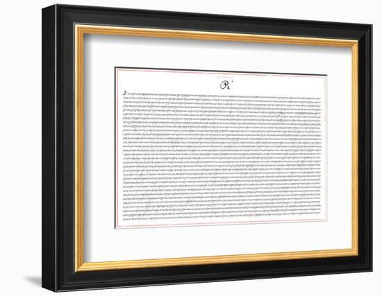 Pi 5000 Digits Math-SM Design-Framed Premium Giclee Print