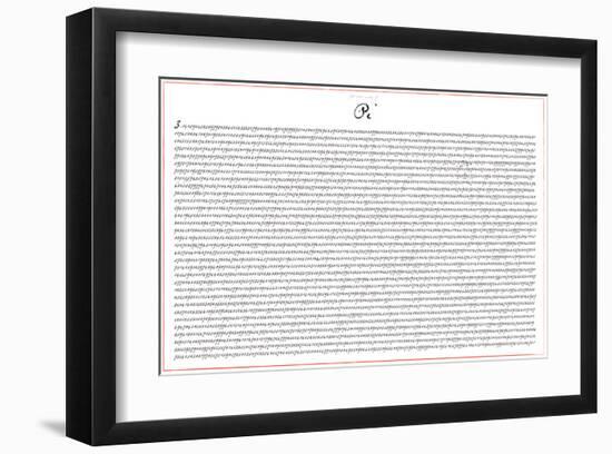 Pi 5000 Digits Math-SM Design-Framed Art Print