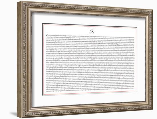 Pi 5000 Digits Math-SM Design-Framed Art Print