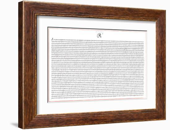 Pi 5000 Digits Math-SM Design-Framed Art Print