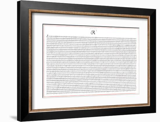 Pi 5000 Digits Math-SM Design-Framed Art Print