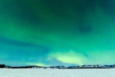 Intense Northern Lights or Aurora Borealis or Polar Lights on Moon Lit Night Sky over Winter Landsc-Pi-Lens-Premier Image Canvas