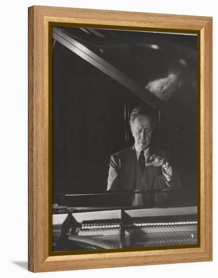 Pianist Arthur Rubenstein at the Piano-Gjon Mili-Framed Premier Image Canvas