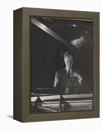 Pianist Arthur Rubenstein at the Piano-Gjon Mili-Framed Premier Image Canvas