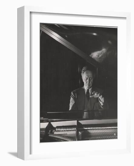 Pianist Arthur Rubenstein at the Piano-Gjon Mili-Framed Premium Photographic Print