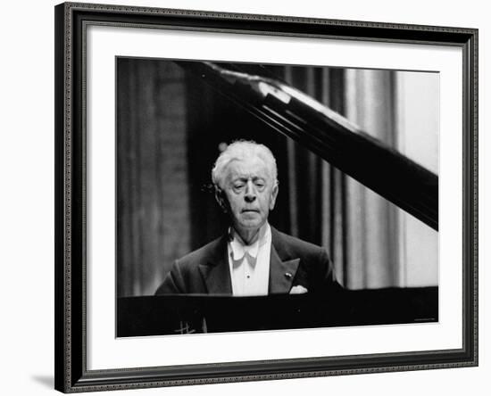 Pianist Artur Rubinstein Playing During Concert-null-Framed Premium Photographic Print