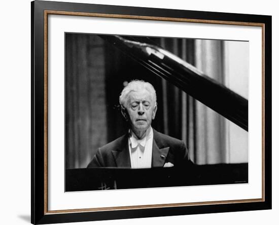 Pianist Artur Rubinstein Playing During Concert-null-Framed Premium Photographic Print