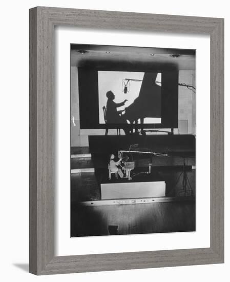 Pianist Artur Rubinstein Playing Piano for "Concerto"-Bob Landry-Framed Premium Photographic Print