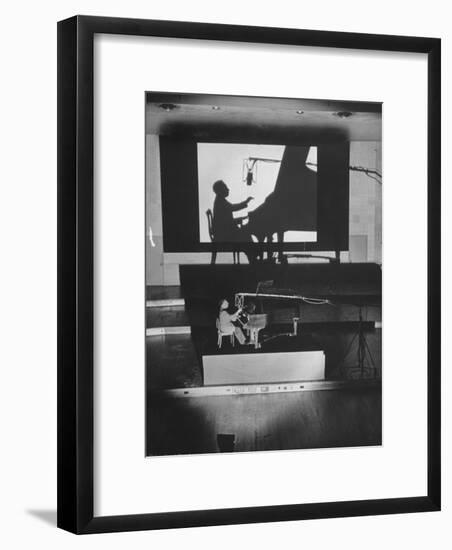 Pianist Artur Rubinstein Playing Piano for "Concerto"-Bob Landry-Framed Premium Photographic Print