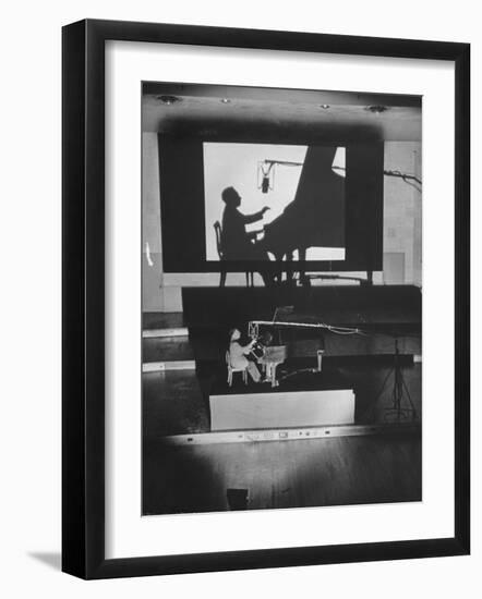 Pianist Artur Rubinstein Playing Piano for "Concerto"-Bob Landry-Framed Premium Photographic Print