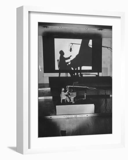 Pianist Artur Rubinstein Playing Piano for "Concerto"-Bob Landry-Framed Premium Photographic Print