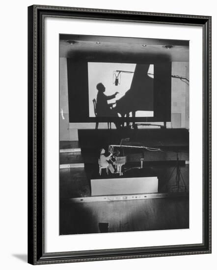 Pianist Artur Rubinstein Playing Piano for "Concerto"-Bob Landry-Framed Premium Photographic Print