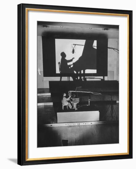 Pianist Artur Rubinstein Playing Piano for "Concerto"-Bob Landry-Framed Premium Photographic Print