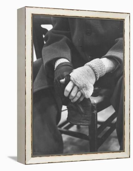 Pianist Glenn Gould in Fingerless Gloves Worn to Keep Hands Supple, Columbia Recording Studio-Gordon Parks-Framed Premier Image Canvas