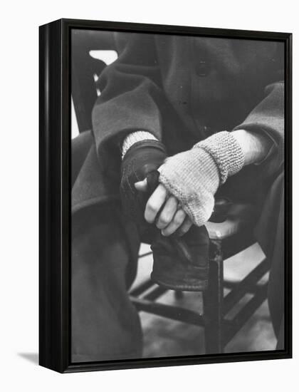 Pianist Glenn Gould in Fingerless Gloves Worn to Keep Hands Supple, Columbia Recording Studio-Gordon Parks-Framed Premier Image Canvas