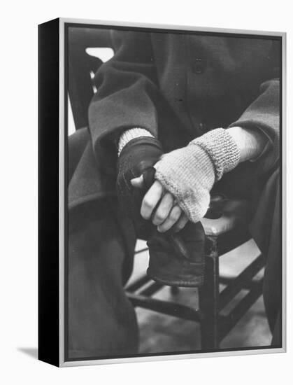 Pianist Glenn Gould in Fingerless Gloves Worn to Keep Hands Supple, Columbia Recording Studio-Gordon Parks-Framed Premier Image Canvas