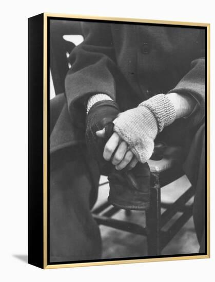Pianist Glenn Gould in Fingerless Gloves Worn to Keep Hands Supple, Columbia Recording Studio-Gordon Parks-Framed Premier Image Canvas