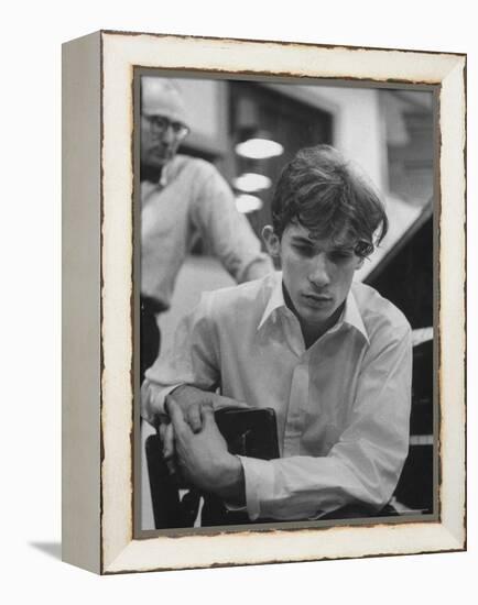 Pianist Glenn Gould Listening Intensely to Performance of Bach's Goldberg Variations Played Back-Gordon Parks-Framed Premier Image Canvas