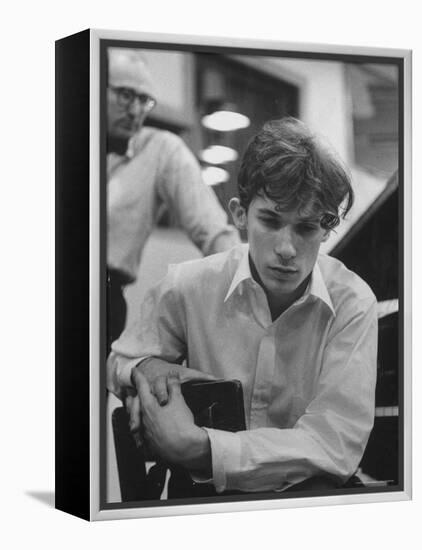 Pianist Glenn Gould Listening Intensely to Performance of Bach's Goldberg Variations Played Back-Gordon Parks-Framed Premier Image Canvas