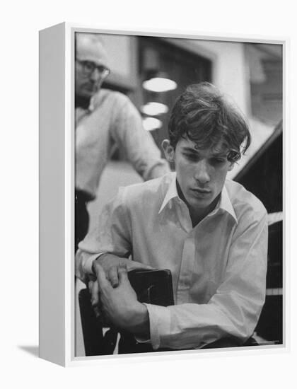 Pianist Glenn Gould Listening Intensely to Performance of Bach's Goldberg Variations Played Back-Gordon Parks-Framed Premier Image Canvas