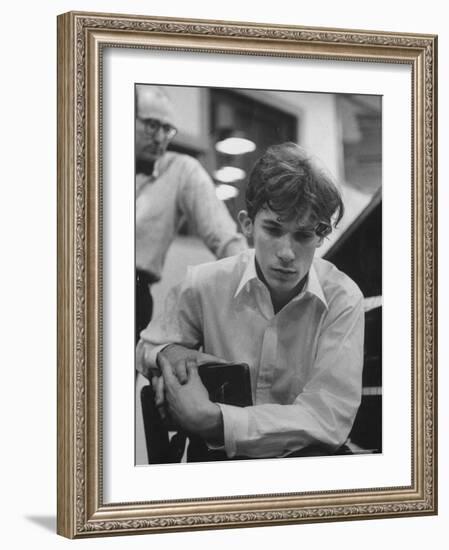 Pianist Glenn Gould Listening Intensely to Performance of Bach's Goldberg Variations Played Back-Gordon Parks-Framed Premium Photographic Print