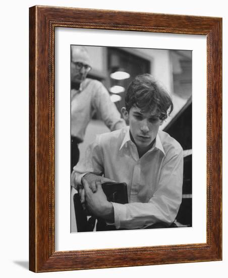 Pianist Glenn Gould Listening Intensely to Performance of Bach's Goldberg Variations Played Back-Gordon Parks-Framed Premium Photographic Print