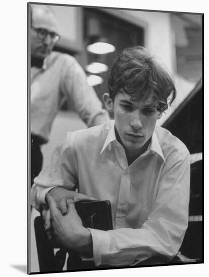 Pianist Glenn Gould Listening Intensely to Performance of Bach's Goldberg Variations Played Back-Gordon Parks-Mounted Premium Photographic Print