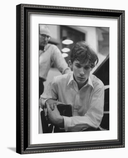 Pianist Glenn Gould Listening Intensely to Performance of Bach's Goldberg Variations Played Back-Gordon Parks-Framed Premium Photographic Print