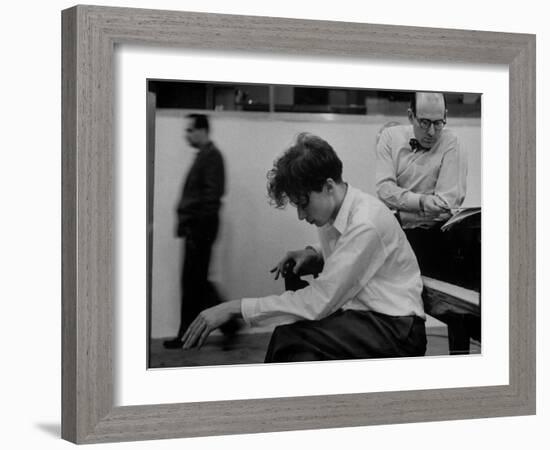 Pianist Glenn Gould Listening Intensely to Performance of Bach's Goldberg Variations Played Back-Gordon Parks-Framed Premium Photographic Print