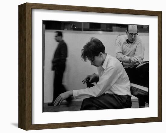 Pianist Glenn Gould Listening Intensely to Performance of Bach's Goldberg Variations Played Back-Gordon Parks-Framed Premium Photographic Print