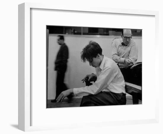 Pianist Glenn Gould Listening Intensely to Performance of Bach's Goldberg Variations Played Back-Gordon Parks-Framed Premium Photographic Print