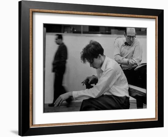 Pianist Glenn Gould Listening Intensely to Performance of Bach's Goldberg Variations Played Back-Gordon Parks-Framed Premium Photographic Print