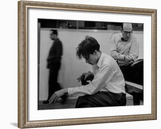 Pianist Glenn Gould Listening Intensely to Performance of Bach's Goldberg Variations Played Back-Gordon Parks-Framed Premium Photographic Print