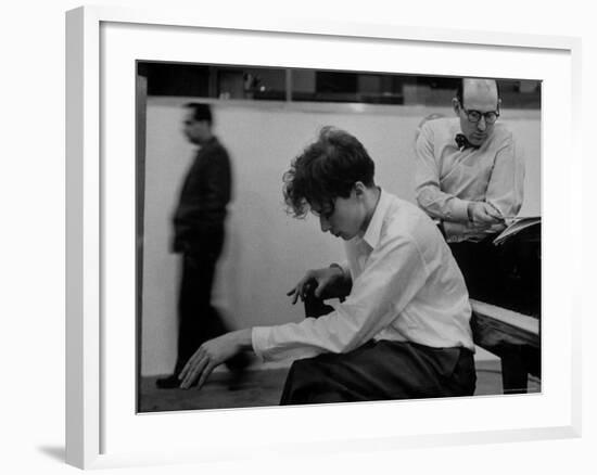 Pianist Glenn Gould Listening Intensely to Performance of Bach's Goldberg Variations Played Back-Gordon Parks-Framed Premium Photographic Print