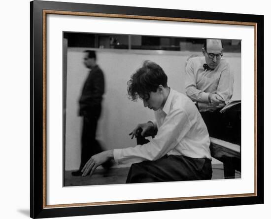 Pianist Glenn Gould Listening Intensely to Performance of Bach's Goldberg Variations Played Back-Gordon Parks-Framed Premium Photographic Print