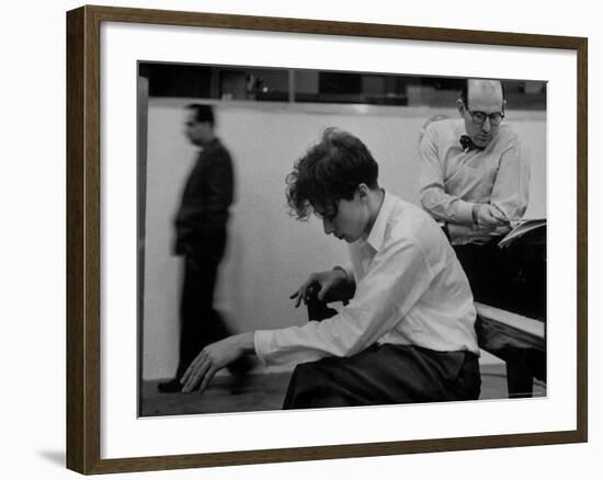 Pianist Glenn Gould Listening Intensely to Performance of Bach's Goldberg Variations Played Back-Gordon Parks-Framed Premium Photographic Print