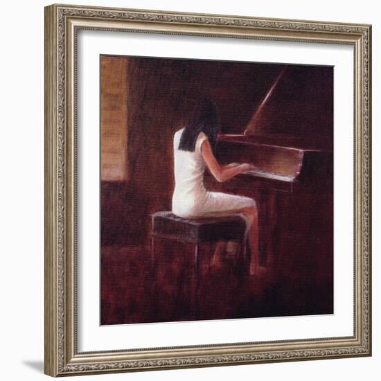 Pianist, Hanoi (Oil on Canvas)-Lincoln Seligman-Framed Giclee Print