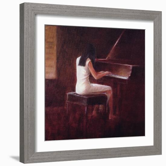 Pianist, Hanoi (Oil on Canvas)-Lincoln Seligman-Framed Giclee Print