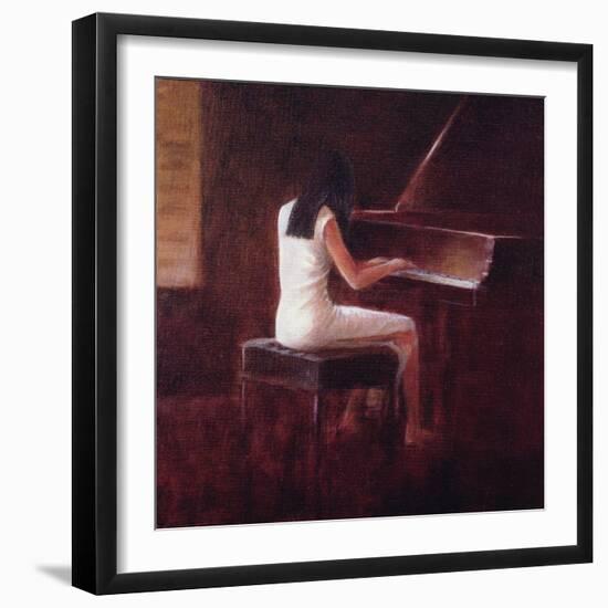 Pianist, Hanoi (Oil on Canvas)-Lincoln Seligman-Framed Giclee Print