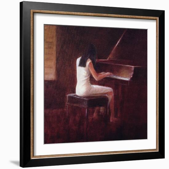 Pianist, Hanoi (Oil on Canvas)-Lincoln Seligman-Framed Giclee Print