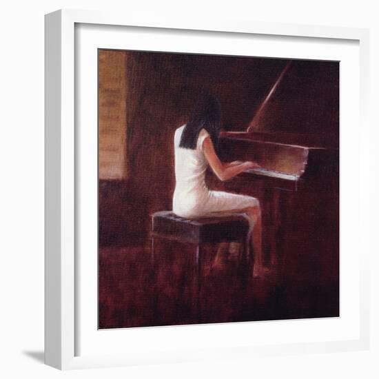 Pianist, Hanoi (Oil on Canvas)-Lincoln Seligman-Framed Giclee Print