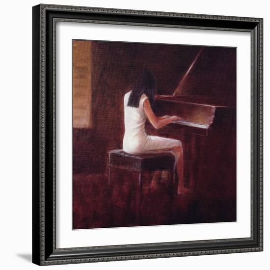 Pianist, Hanoi (Oil on Canvas)-Lincoln Seligman-Framed Giclee Print