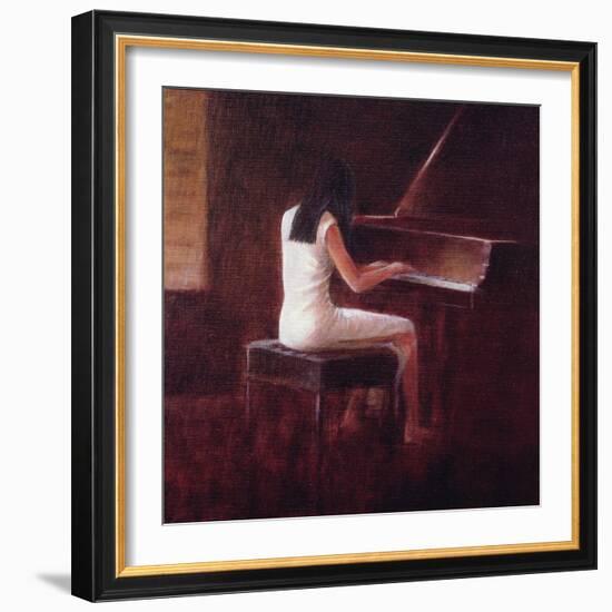 Pianist, Hanoi (Oil on Canvas)-Lincoln Seligman-Framed Giclee Print