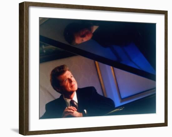 Pianist Van Cliburn Sitting at Steinway Piano at Plaza Hotel-Ted Thai-Framed Premium Photographic Print