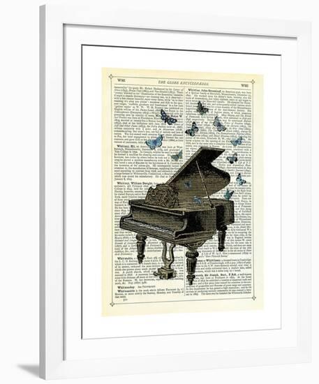 Piano & Butterflies-Marion Mcconaghie-Framed Giclee Print