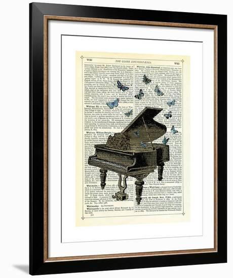 Piano & Butterflies-Marion Mcconaghie-Framed Giclee Print