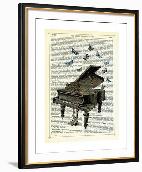 Piano & Butterflies-Marion Mcconaghie-Framed Giclee Print