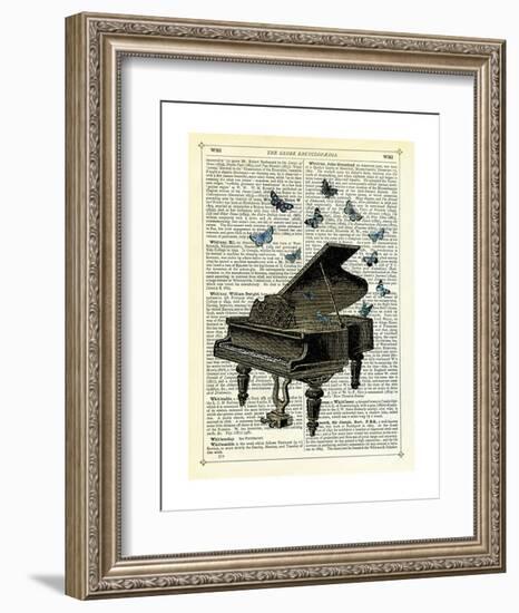 Piano & Butterflies-Marion Mcconaghie-Framed Art Print